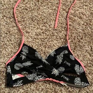 PINK pineapple wrap bikini top